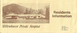 Willowhaven Resident Information Pamphlet cover-1980 Mary Carne files