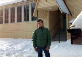 One last photo in front of the Willow Point School 1984. Watch out for those icicles!-Darren Bond collection