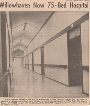 Willowhaven adds new wing Mar 12 1965 NDN clipping - P.Ormond files